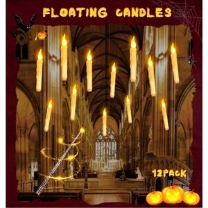 Floating Candles with Wand Remote, Magic Floating Halloween Candles